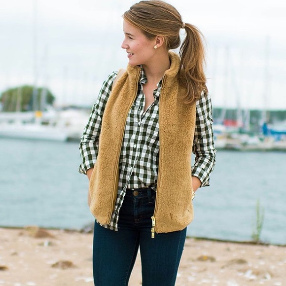 J. Crew Jackets & Blazers - J. Crew Tan Faux Fur Vest